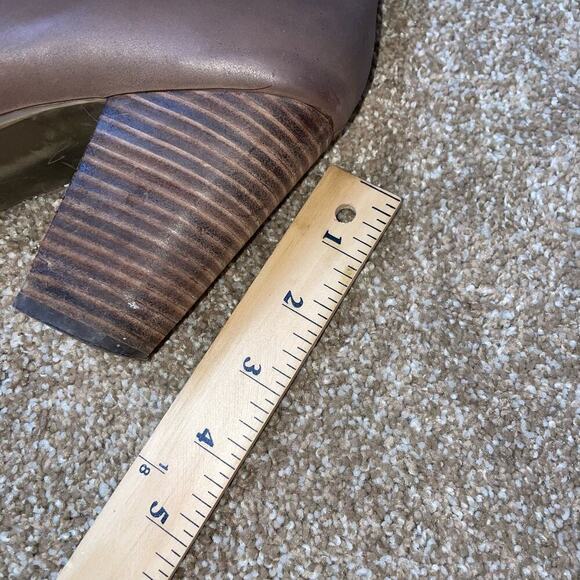 STEVEN BY STEVE MADDEN Women Lace Up Leather Taupe Ankle Boots Bootie SZ 8 - Picture 5 of 8